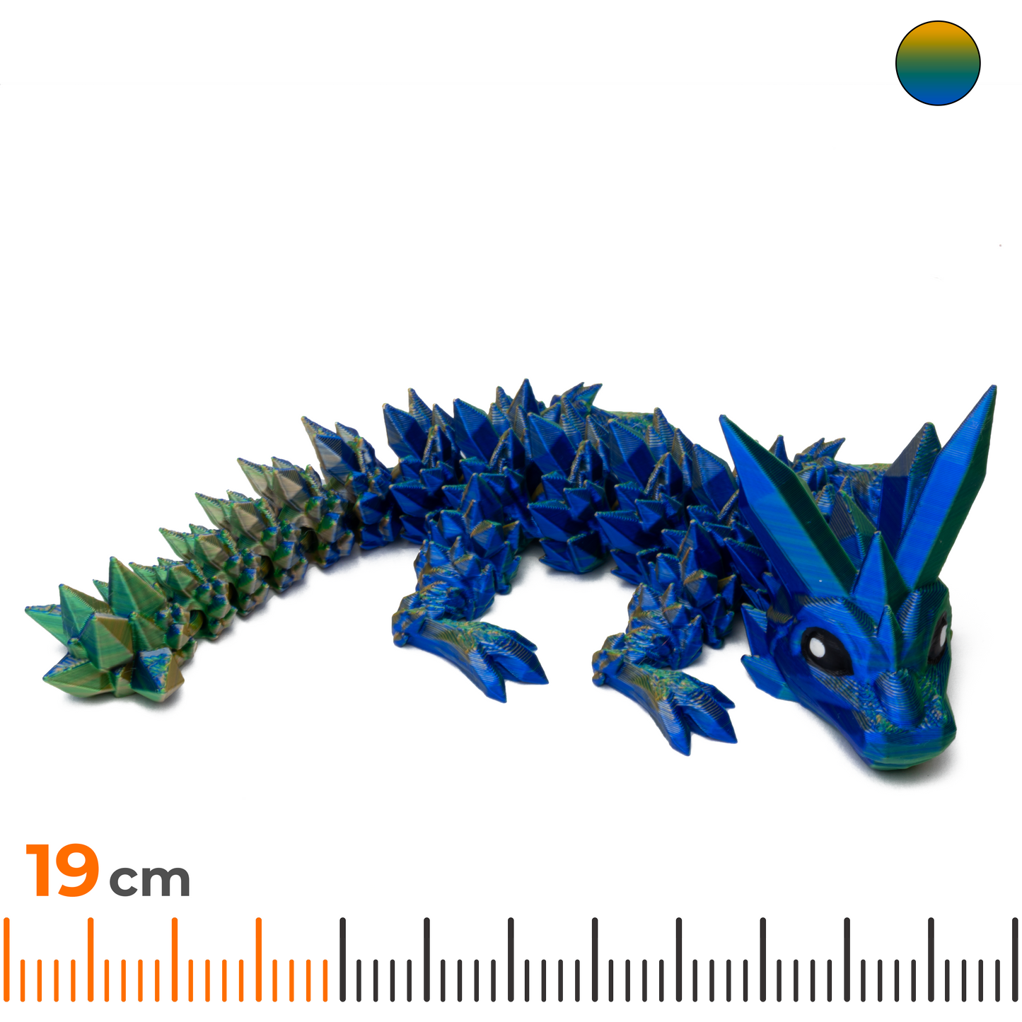 Crystal Baby Dragon - Blue-Green-Orange