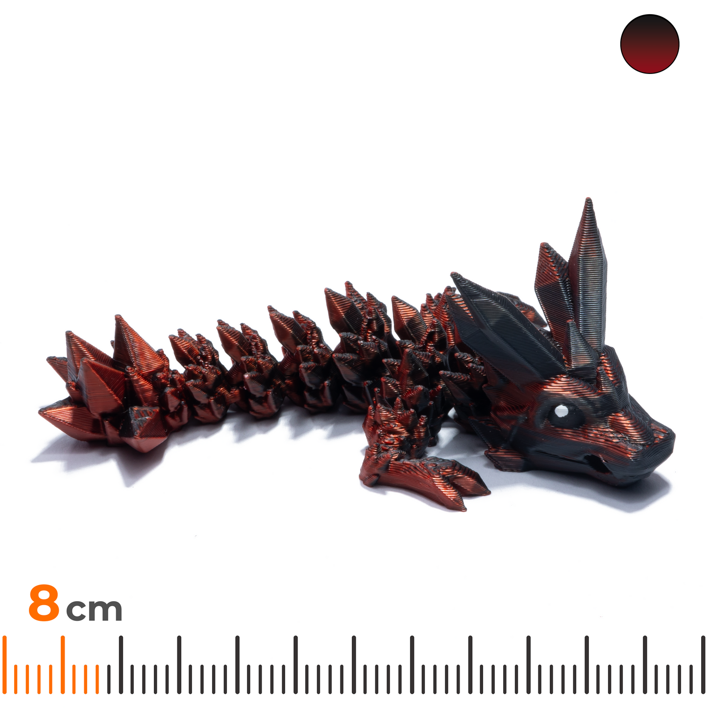 Crystal Dragon keychain - Red-Black