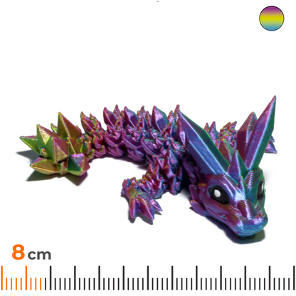 Crystal Dragon keychain - Blue-Yellow-Fuchsia