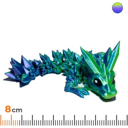 Crystal Dragon keychain - Blue-Purple-Yellow