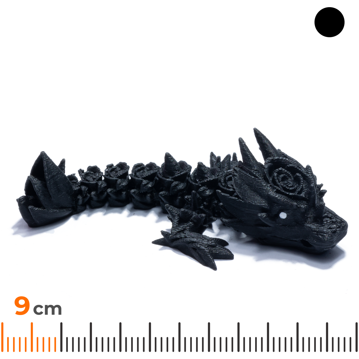 Flower Dragon keychain - Black