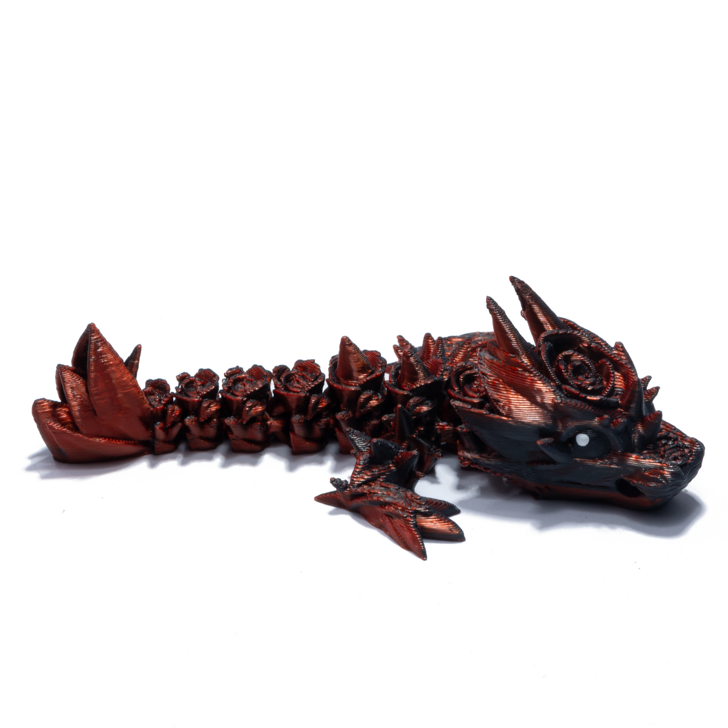 Flower dragon keychain - Red-black