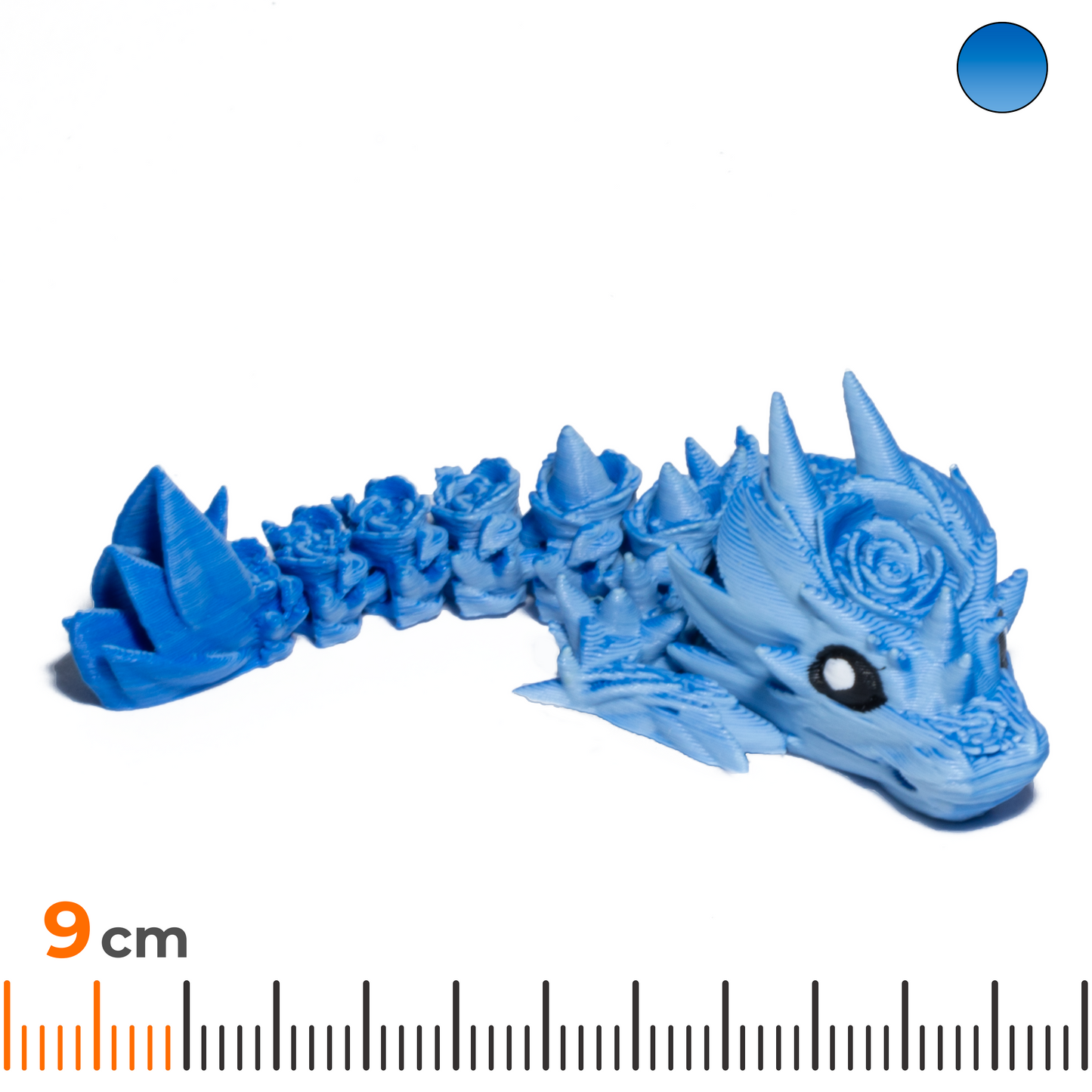 Flower Dragon keychain - Ice Blue (Matte)