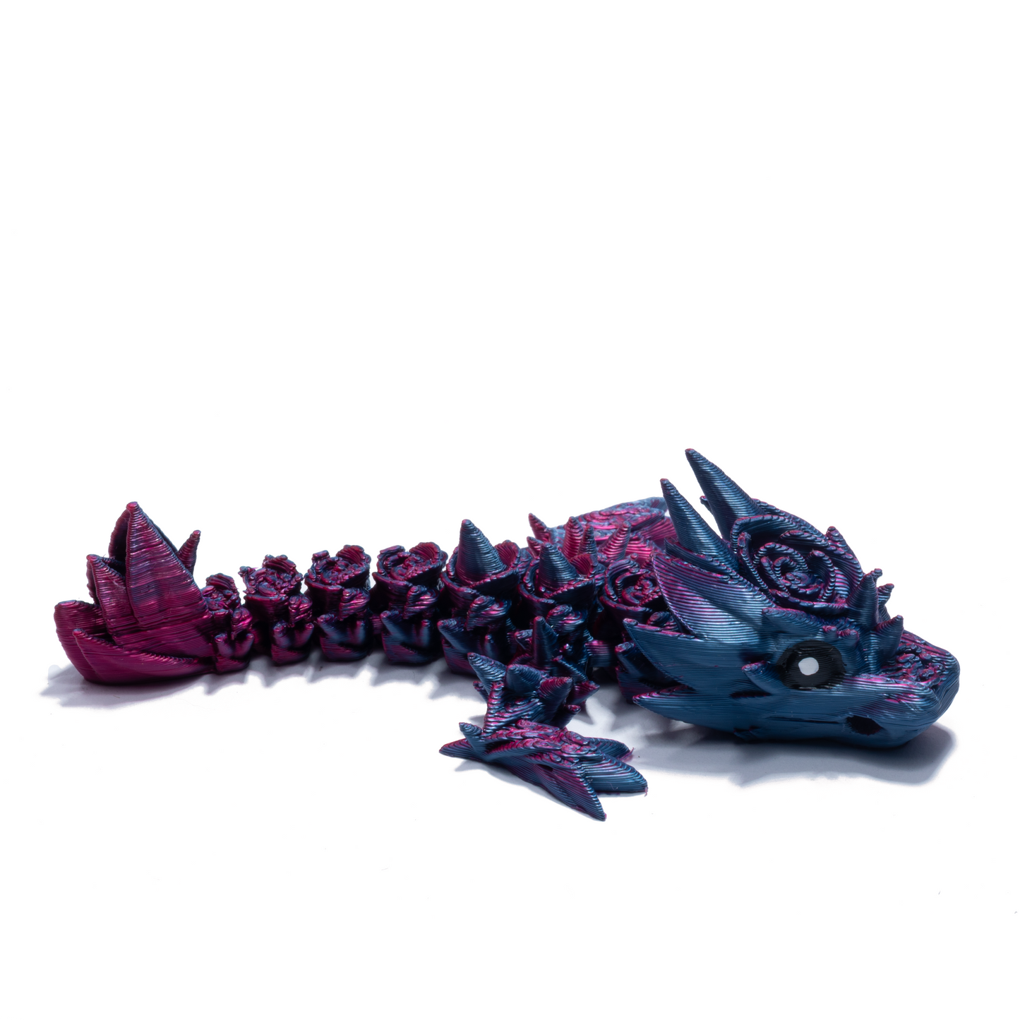 Floral dragon keychain - Purple-blue