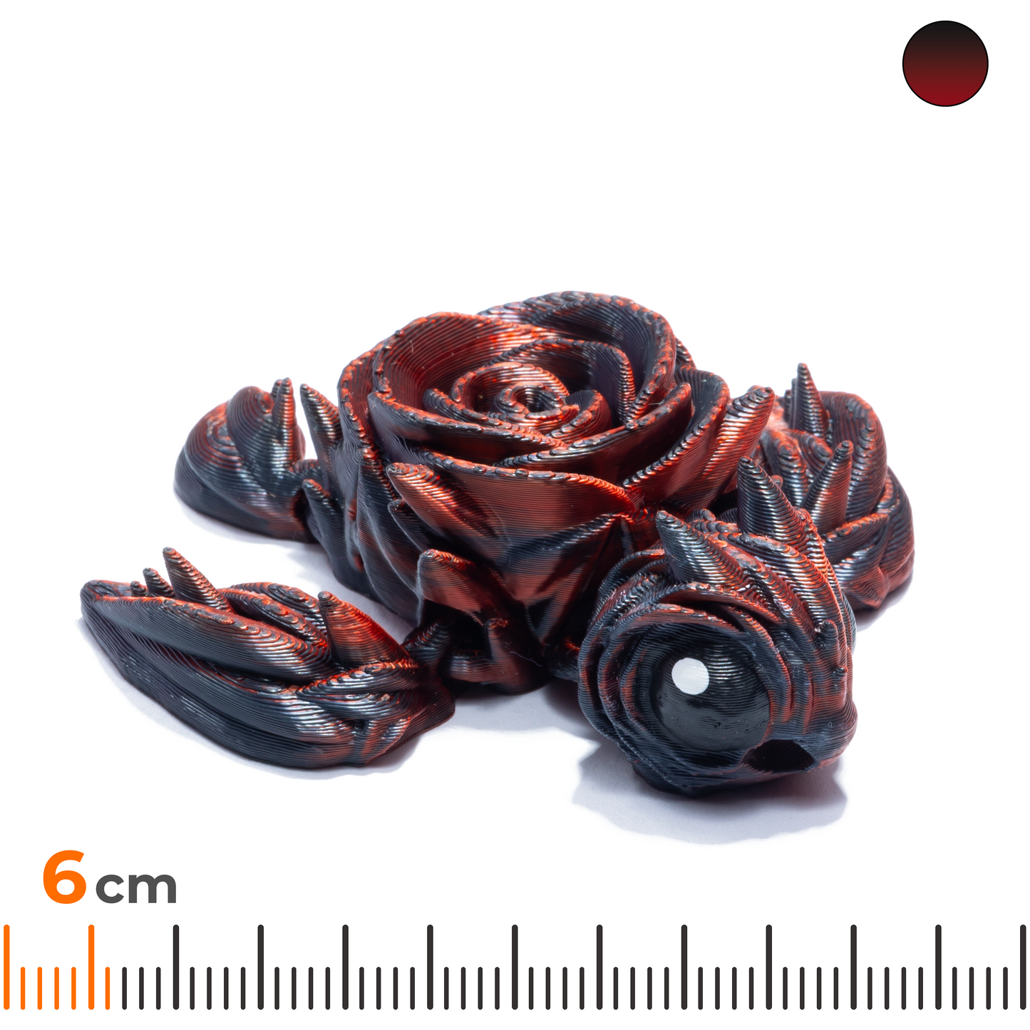 Flower turtle keychain - Red-black