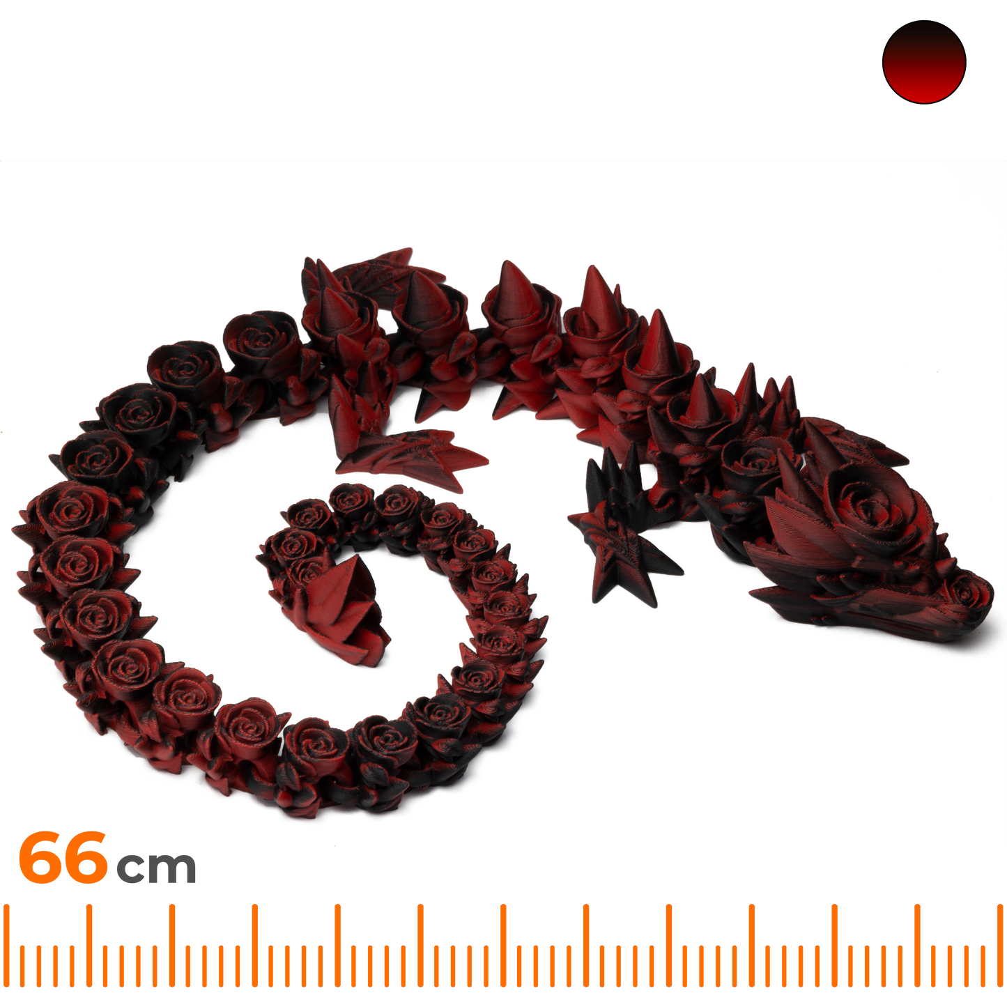 Flower Dragon Adult - Red-Black (Matte)