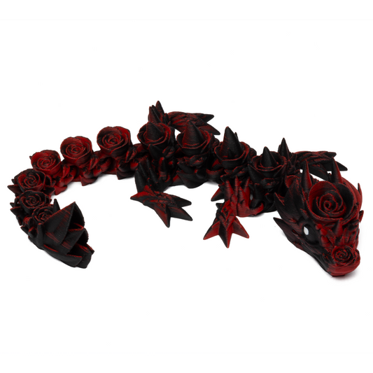 Floral Baby Dragon - Red-Black (Matte)